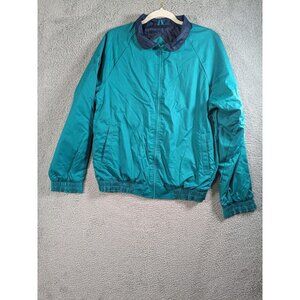 Vintage Hartwell Via Sport Jacket Medium 38-40 Poly Cotton Bluish Green